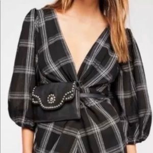 Free People Grid Plaid mini Dress 👗 size 4